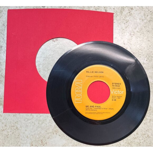 Willie Nelson Yesterdays Wine / Me and Paul 45 Country Vinyl RCA 74-0542 VG+ - Picture 5 of 6